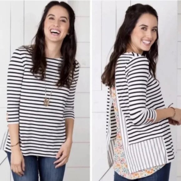 Matilda Jane ~ With Joanna Gaines Striped Harvest Days Top in size Medium - Picture 14 of 14